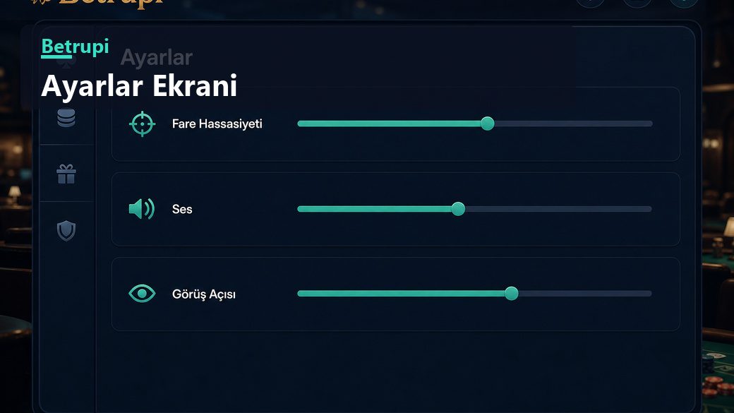 Betrupi ayarlar ekranında fare hassasiyeti, ses ve görüş açısı seçenekleri