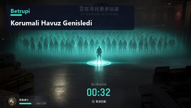 Korumalı eşleşme havuzunun genişlemesini gösteren bekleme ekranı